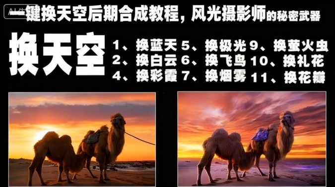 一键换天空后期合成教程，风光摄影师的秘密武器-小妖精资源网