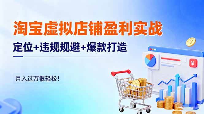 （16387期）淘宝虚拟店铺盈利实战：定位+违规规避+爆款打造，月入过万很轻松！-小妖精资源网
