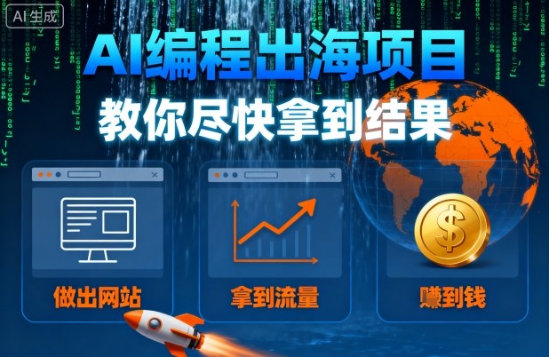 AI编程出海项目，教你尽快拿到结果-做出网站、拿到流量、賺到钱-小妖精资源网