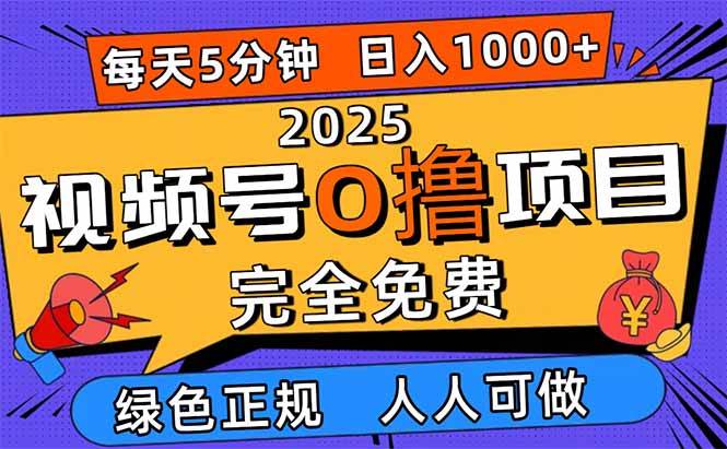 图片[1]-（16388期）2025视频号0撸项目，5分钟一个号，日入1000+，人人可做-小妖精资源网
