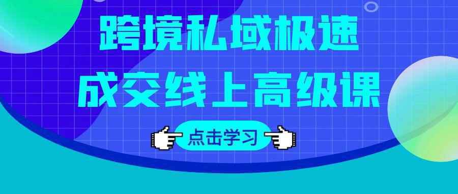 跨境私域极速成交线上高级课-小妖精资源网