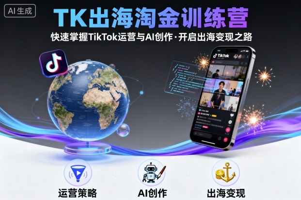TK出海淘金训练营，助你快速掌握TikTok运营与AI创作，开启出海变现之路-小妖精资源网