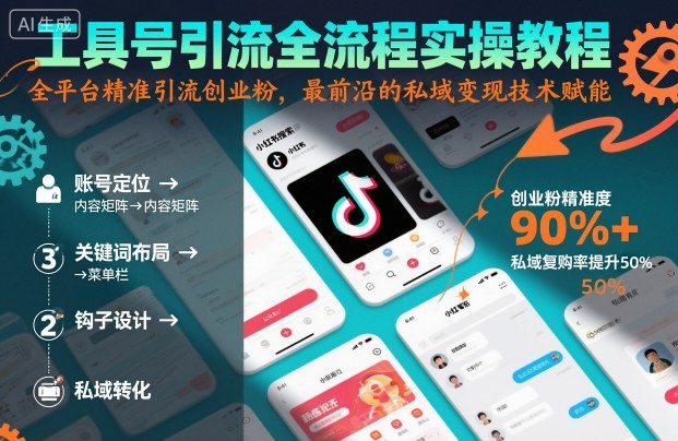 工具号引流全流程保姆级实操教程，全平台精准引流创业粉，最前沿的私域变现技术赋能-小妖精资源网