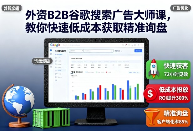 外资B2B谷歌搜索广告大师课，教你快速低成本获取精准询盘-小妖精资源网