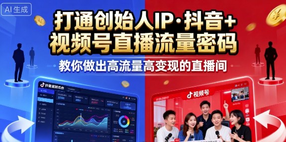 25年直播9-10两期线下课，打通创始人IP，抖音+视频号直播流量密码，教你做出高流量高变现的直播间-小妖精资源网